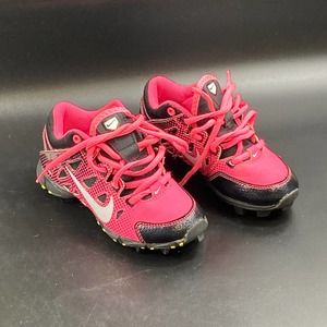 Nike Girls Hyperdiamond Keystone 684681-600 Pink Baseball Cleats Shoes Size 11C